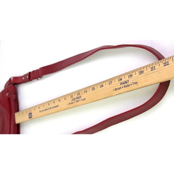 Saccoo RED GENUINE LEATHER X-BODY ORGANIZER MESSENGER SHOULDER BAG HANDBAG PURSE - Picture 12 of 13